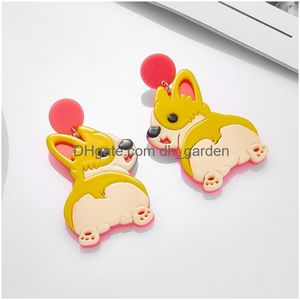 Stick Yaologe Acryl Overdreven Colorf Grote Oorbellen Voor Vrouwen Cartoon Hond Regenboog Astronaut Oor Sieraden Party Gift Dangle Deliv Smtlv