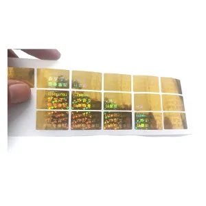 Pegatina 25x15 mm 3D Hologram Security Adhesive Sticker Etiqueta Impresión personalizada