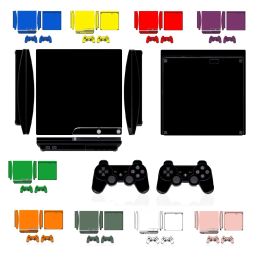 Stickers 10 pure schone vaste kleuren vinylhuid sticker protector voor Sony PS3 Slim PlayStation 3 Slim en 2 controller skins stickers