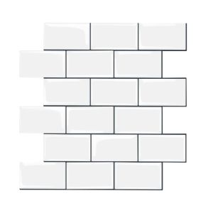 Pegatinas autoadhesivas con diseño de ladrillo de 2,5 MM, pegatina impermeable para pared de cocina, azulejo de pared blanco a prueba de salpicaduras, pelar y pegar