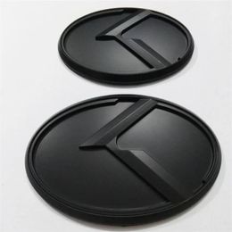Autocollants 2pcs Nouveau badge de logo Black 3d K Emblem Sticker Fit Kia Optima K5 20112018 Emblèmes de voiture293c