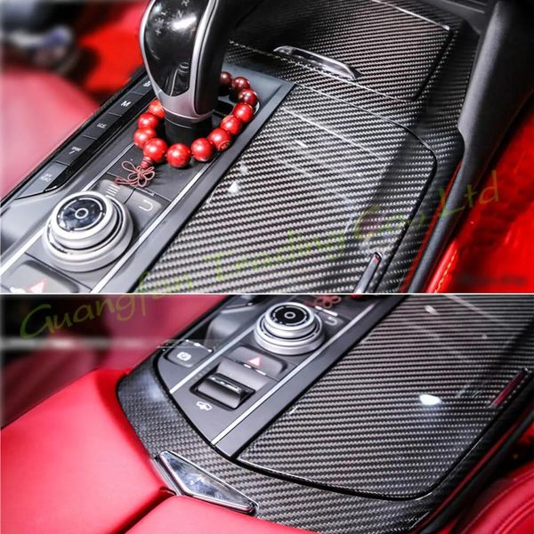 Pegatinas 3D/5D Fiber de carbono Interior Cover Consola Pegatizas de color Palabras Productos Accesorios para piezas para Maserati Levante 20162021