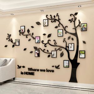 Stickers 3D Acryl Sticker Tree Mirror voor Wall Decal Diy Photo Frame Familie Foto Boomtak PVC Wall Stickers Mural Art Home Decor