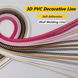Pegatinas 3D PVC Línea decorativa Autoadhesivo Flexible Línea flexible Sala de estar de techo suspendida Pegatina de pared de la pared Línea de moldeo de esquina