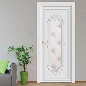 Autocollants 3D papier peint pour réfrigérateur auto-adhésif vinyle armoire porte autocollant cuisine porte décor décalcomanie décor à la maison murale mur 3D affiche