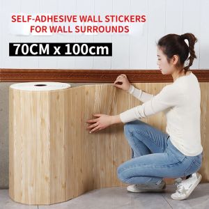 Stickers 3D Wood Grain Roll Self Adhesive baksteen type wandstickers voor woonkamer slaapkamer keuken xpe schuim behang diy huizendecoratie