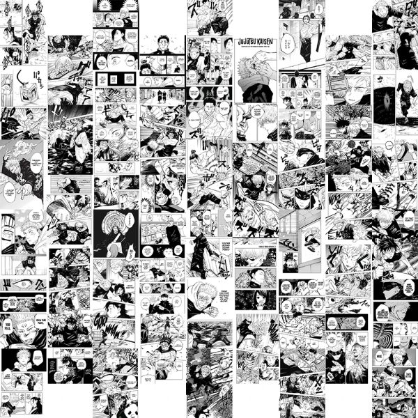 Pegatinas 50 piezas manga anime japonés batalla cómics Jujutsu Kaisen kit de collage de pared para arte de pared anime postal fondo decoración del hogar