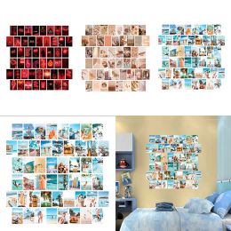 Autocollants 50 pièces cartes postales affiche mode Photo Collage ensemble mur Collage Kit esthétique épais carte papier auto-adhésif autocollants décor à la maison