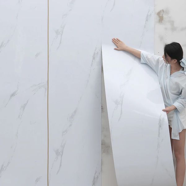 Autocollants 60*300 cm moderne carrelage en marbre autocollants épais auto-adhésif mur sol fonds d'écran salle de bains cuisine bricolage chambre décor à la maison