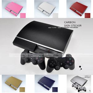 Autocollants 7 couleurs Autocollant de peau en vinyle en fibre de carbone pour Sony PS3 SKINS FAT ORIGINAUX Autocollants