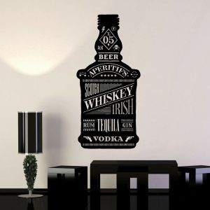 Autocollants alcool bouteille mural sticker bar nocte