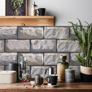 Pegatinas Estilo americano Ladrillo de piedra Decoración de la habitación Pegatinas de pared táctiles agradables para la piel Cocina autoadhesiva Calcomanías impermeables para despegar y pegar