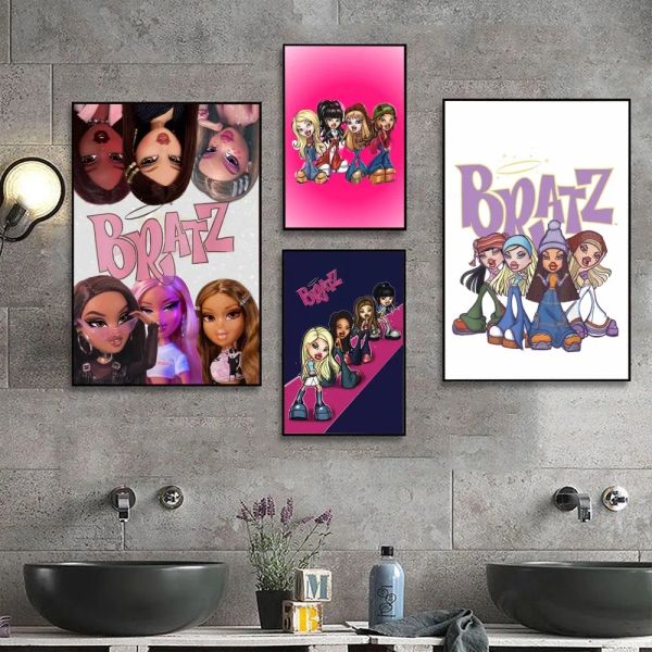 Autocollants anime bbratz poupée affiche classique sans affiche encadrée kraft club bar papier vintage affiche mur art peinture chambre à coucher