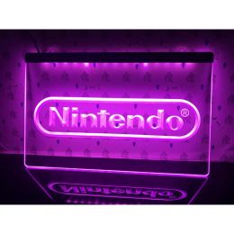 Stickers Bar Pub Club Nintendo Game Led Neon Sign3d Carving Wall Art voor huis, kamer, slaapkamer, kantoor, boerderijdecoratie