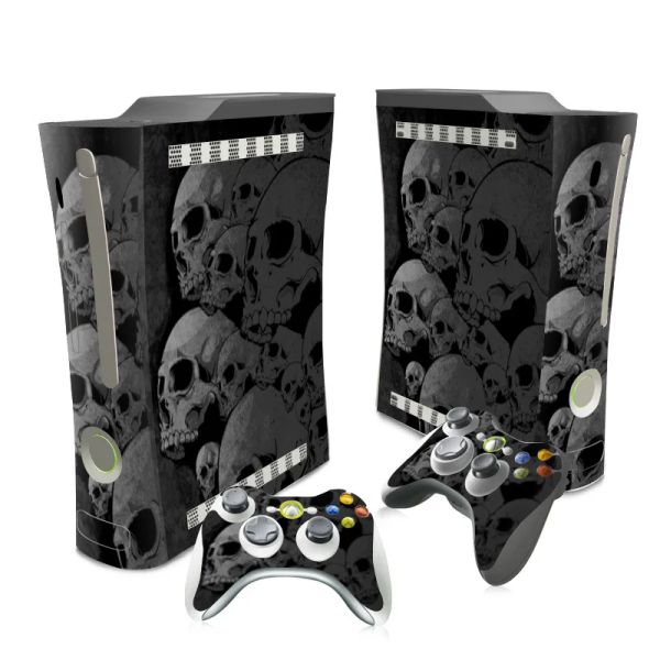 Pegatinas Diseños de calavera negra Pegatina de consola de juegos para Xbox 360 Fat Vinyl Decal Skyly