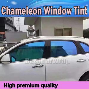 Stickers Blauw Highperformance Chameleon Window Tint Film Autofolie PET Window Tints voor Auto Window Graphics Gratis Verzending VLT 60% MAAT 1.5
