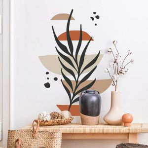 Stickers Boho Art Zonblad Botanisch Abstract Minimalistisch Muursticker Vinyl Muurtattoo Muurschildering Woonkamer Interieur Woondecoratie