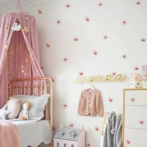 Autocollants boho rose printemps floral mural autocollants pour enfants décor de chambre à la maison salon vinilo décorativo paed infantil kids autocollants