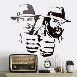 Autocollants Bud Spencer et Terence Hill Stickers Wall Stickers ridiculement drôle Portrait Vinyl Decal Movie Classical Figure Murales A426