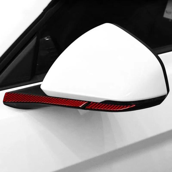 Pegatinas para espejo retrovisor de coche, tiras antirub, pegatinas de fibra de carbono anticolisión, calcomanías para Ford Mustang 2015 2019, accesorios para automóviles