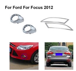 Stickers auto stickers chroom voorste mistlampen+staart achter mist verlichting lamp frame cover trim 2012 voor Ford Focus 3
