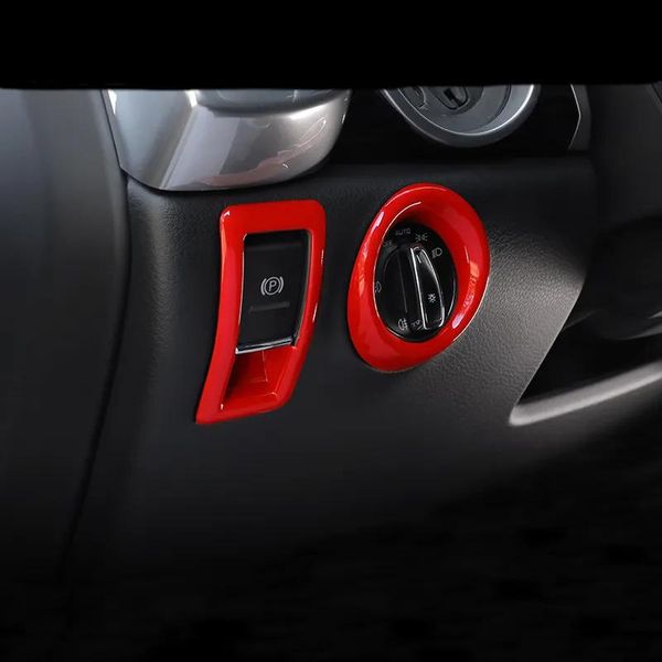 Autocollants Autocollant de style de voiture Chrome style de voiture Console intérieure phare interrupteur cadre décoratif couverture garniture bande moulage 3D pour Porsche