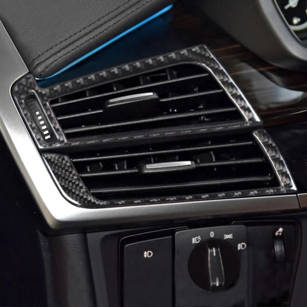 Autocollants Fibre de carbone pour BMW X5 F15 E70 X6 F16 E71 Style de la voiture Intérieur Tableau de bord côté Air Ventillage Couvre-coupe Auto ACCESSORIE AUTO
