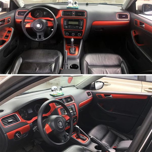 Autocollants CarStyling 5D fibre de carbone voiture intérieur Console centrale changement de couleur moulage autocollant décalcomanies pour Volkswagen VW Jetta 20052018