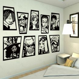 Autocollants muraux de dessin animé Luffy, dessin animé japonais pour garçons, sparadrap muraux pour chambre d'enfants, décoration de la maison