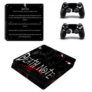 Autocollants Death Note PS4 Slim Sticker Play Station 4 Sticker Sticker Sticker pour Playstation 4 PS4 Slim Console et Controller Vinyle de peau