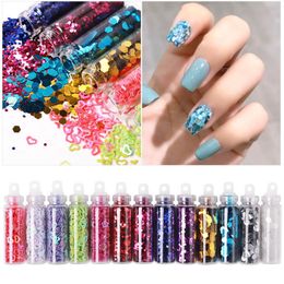 Autocollants Autocollants 12 Couleurs de Bouteille Poudre de Paillettes pour Ongles Paillettes Ultra fines pour Nail Art Flash Feuilles Charmes Design Décorations de Manucure Autocollant 230726