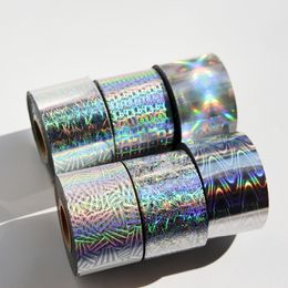 Stickers Decals 120 M/roll laser transparante transfer folie holografische gebroken glas stempelen nail stickers voor salons 230718