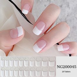 Autocollants Stickers 14/16/18/20 Conseils French gel nail strip patch slider adhésif étanche couverture complète gel nail hérisson lampe UV requise 230718