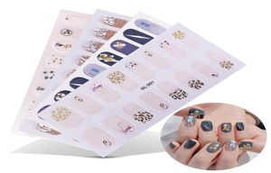 Autocollants autocollants 16 Posts1 feuille Nail Art UV Gel vernis enveloppes bandes couverture complète coloré manucure Tool1823163