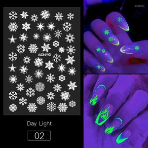 Stickers stickers 1 st lichtgevend voor nagels manicure Halloween Snowflake/Butterfly/Flame Nail Art Decorations Accessoires#TR01-05 PRUD22