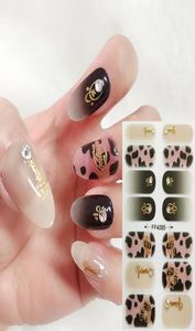 Stickers Decals 1pc Sexy Leopard Nail Art Sticker avec des strass 3d charmantes paillettes couverture complète enveloppe de diy manucure D7974187