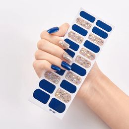 Stickers stickers 22 tips Modieus blauwe diamanten Nail Art Stickers Collectie Manicure DIY Nagellak Strips Wraps voor Party Decor 231120