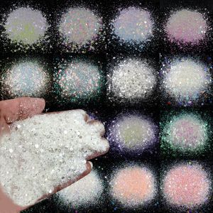 Autocollants Stickers 250g Hexagone Holographique Chunky Glitter Nail Tips Poudre Flakes Sparkly Bpdy Glitters Résine Make Up Art Décoration 230703