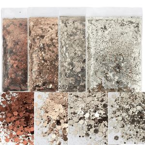 Stickers Decals 4 Zak 50g Glanzende Metallic Fijne Chunky Nagel Glitter Mix Hexagon Pailletten Bulk Decoratie Nagels Accessoires voor UV Manicure Benodigdheden 230703