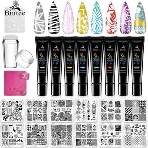 Pegatinas Calcomanías Biutee 12 piezas Nail Manicure Plates 1 Polish Stamper Scraper Set Art Stamp Plate Stamping Templates Kit 230712