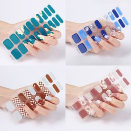 Stickers Decals Gel Manicure Stickers Potherapie Gebakken Licht Schaakbord Nail Art Stickers Zelfklevende Nagels Accessoires Zomer Sticker Hybride 230726