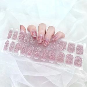 Pegatinas Calcomanías Pegatinas de uñas de gel Curado Lámpara UV Completa Alta calidad Gel semicurado Tiras de uñas Adhesivo Consejos de decoración de uñas de larga duración 231202