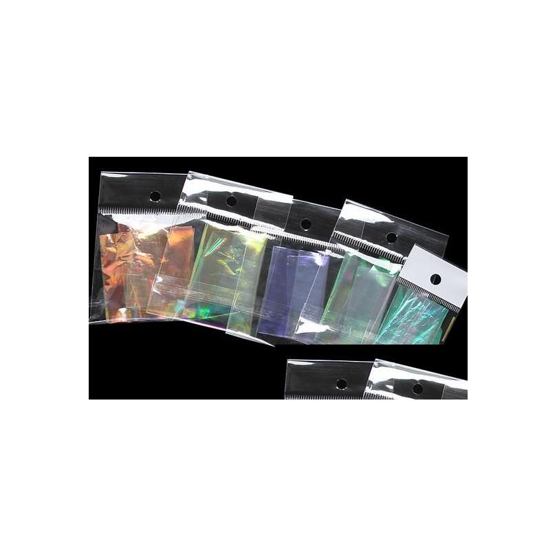 ステッカーデカールホログラフィック光沢のあるレーザーネイルアートフォイルペーパーキャンディーカラーグリッターガラスステッカー装飾XBドロップ配信HEALT DHPC9