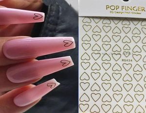 Autocollants décalcomanies Nail Art 3D coeurs or manucure ongles conception adhésif autocollant enveloppes pointe décoration 8592066