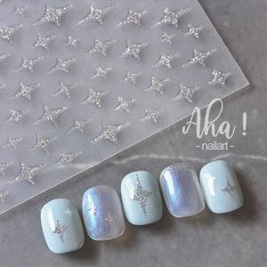 Stickers stickers Nail Art zelfklevend zilver glitter vlinder glanzende sterren lijnen hartvormige decoraties ultra dun 231204