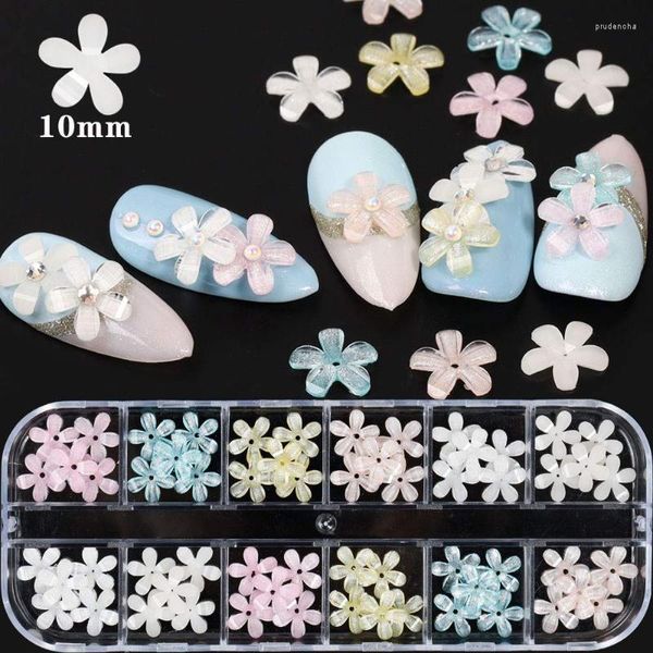 Autocollants pour ongles, décoration à paillettes, Design floral 3D, clous en acrylique, bijoux, accessoires de Salon, fournitures Prud22