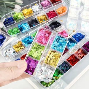 Stickers Decals Nail Salon Art 12colorsbox Suiker Pailletten Glitters Decoraties Verscheidenheid Vormen Sequin Glitter Sticker Voor 231216