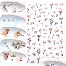 Stickers stickers nagel lente 3D reliëf bloemen sticker lijm planten bladeren bloemen fruit overdracht kunst decoratie drop levering genezen Otxpw