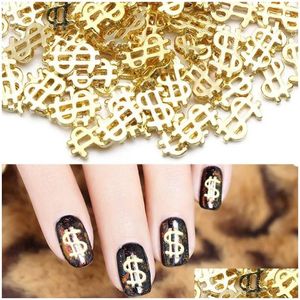 Pegatinas Calcomanías Pegatinas de uñas Calcomanías 3D Accesorios de signo de dólar Herramientas de manicura de moda para mujeres Bill Money Design Art Drop Delivery Dh65F