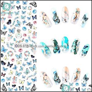 Stickers stickers rocooart ds072 nagelontwerp wateroverdracht nagels kunststicker kleur vlinder wraps watermerk vingernagels sticker druppel dhww8